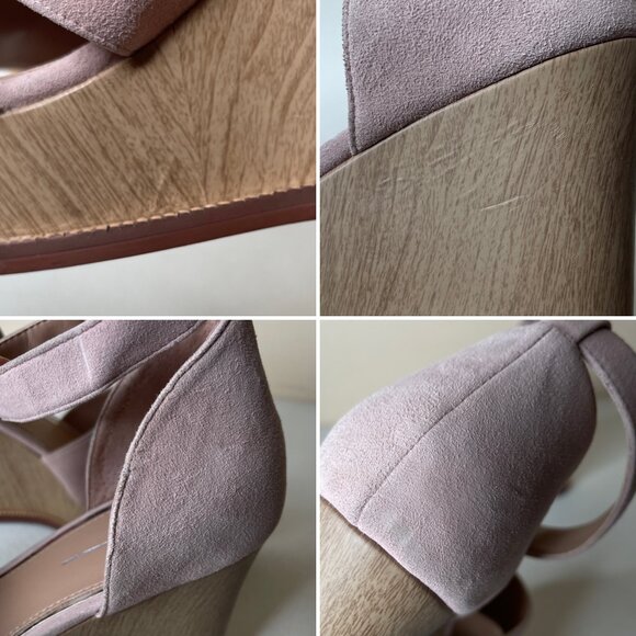 Linea Paolo Blush Pink Emma Chunky Wedge Sandals Size 7 - Picture 14 of 16